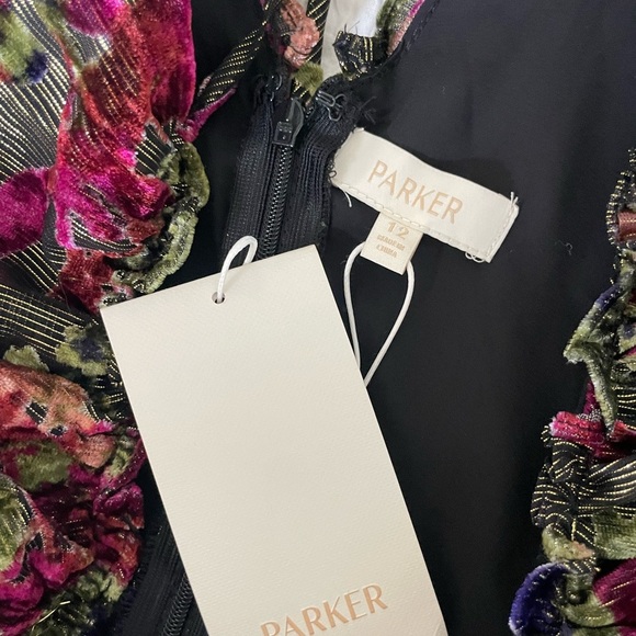 Parker Cara Velvet  Ruffle V-Neck Blouse - Picture 7 of 11